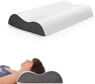 Aurora Bedding Almohada Cervical para Dormir en Viscoelástica Doble Onda Transpirable 41 x 72 x 11/13 cm